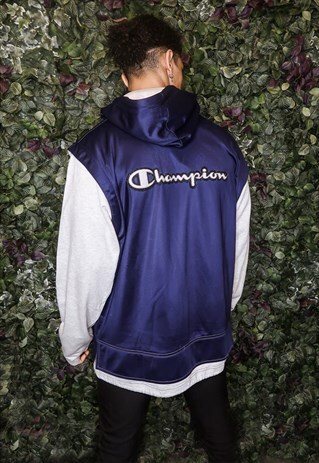 CHAMPION ZIP UP LOGO HOODED JACKET
