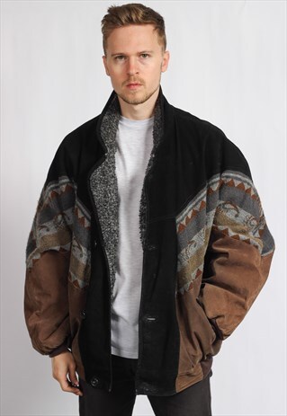 VINTAGE AZTEC FESTIVAL FLEECE LINED JACKET