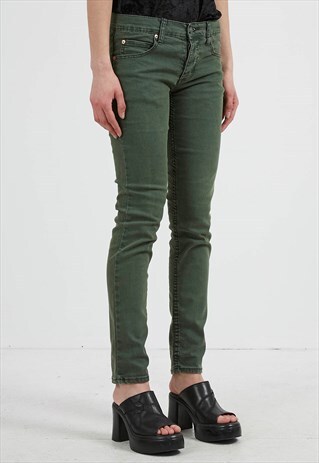 VINTAGE GREEN CHEAP MONDAY SKINNY FIT DENIM JEANS