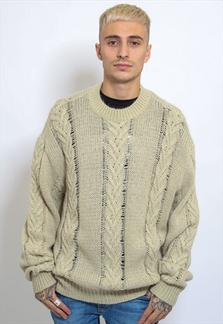 VINTAGE ARMANI PATTERN JUMPER IN YELLOW XL
