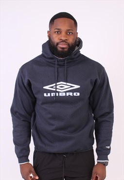 vintage umbro spellout navy pullover hoodie