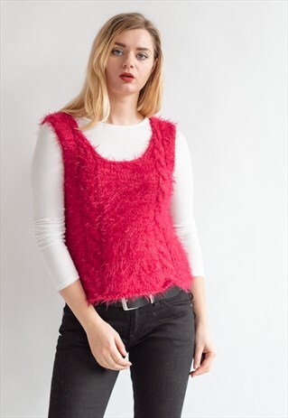 VINTAGE 00S FLUFFY TOP IN PURPLE