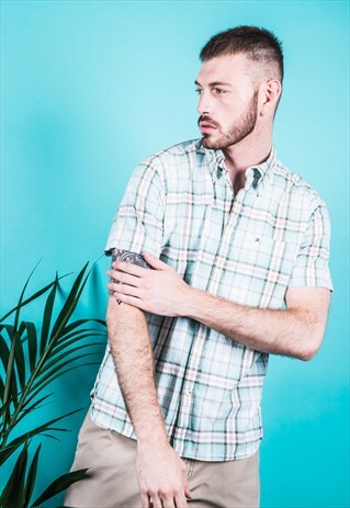 VINTAGE TOMMY HILFIGER SHIRT IN GREEN CHECKS