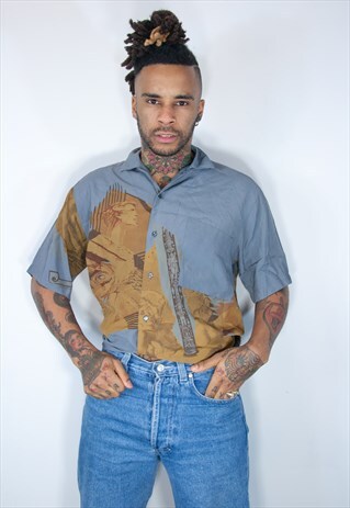 VINTAGE HAWAIIAN CRAZY PATTERNED SHIRT