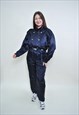 ONE PIECE SKI SUIT, 80S BLUE SNOWSUIT MEDIUM SKI OVERALL