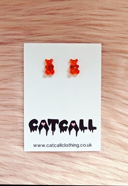 Gummy Bear Stud Earrings in RED