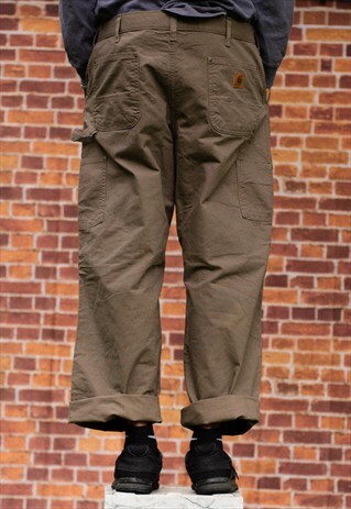 VINTAGE 90'S CARHARTT PAINTER PANTS IN A BROWN COLOURWAY