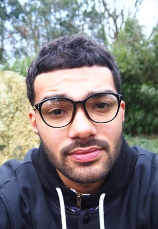 BLACK FRAME OVAL CLEAR LENS GLASSES