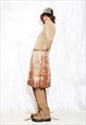 VINTAGE 70S TIERED MIDI SKIRT IN BROWN TIE-DYED REWORKED