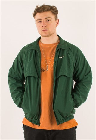 VINTAGE 90S NIKE GREEN WINDBREAKER JACKET MEDIUM