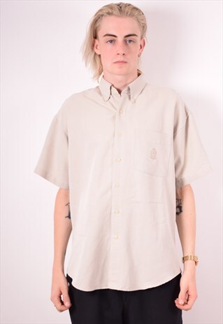 CHAPS RALPH LAUREN MENS VINTAGE SHIRT MEDIUM GREY 90S