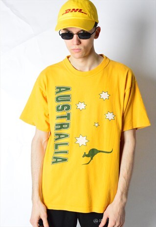 VINTAGE 80S YELLOW AUSTRALIA T-SHIRT