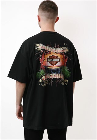 90S HARLEY DAVIDSON OLDSCHOOL VINTAGE COTTON T-SHIRT 16865