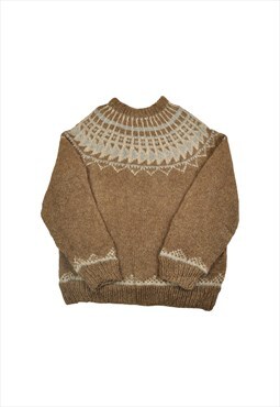 Vintage Knitwear Wool Sweater Scandi Pattern  Ladies La