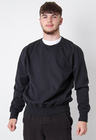 VINTAGE SIMPLE SWEATSHIRT IN BLACK MEDIUM