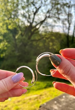 Silver Large Spiral Earrings
