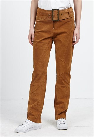 VINTAGE BROWN YUPPIE SUEDE TROUSERS BOTTOMS