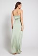 CHELSEA COWL NECK BACKLESS DRESS - SAGE GREEN