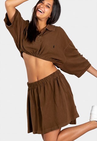VINTAGE REWORKED POLO CO-ORD SET RALPH LAUREN TOP & SKIRT
