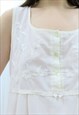 90S VINTAGE CREAM FLORAL EMBROIDERED DRESS (SIZE M)