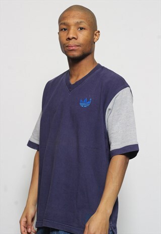 VINTAGE ADIDAS LOGO T-SHIRT BLUE