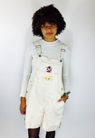 LOONEY TOONS EMBROIDERED VINTAGE DENIM DUNGAREES