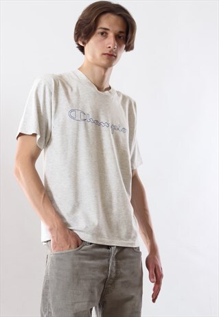 VINTAGE CHAMPION TEE 90S WHITE BIG LOGO