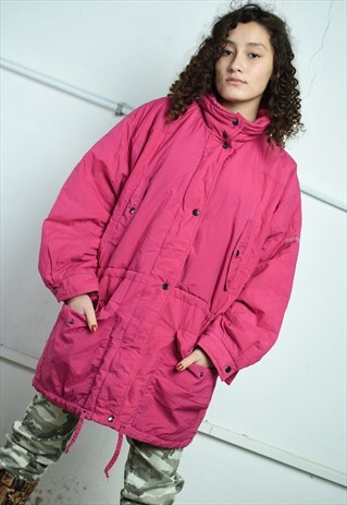 VINTAGE 90S RETRO OVERSIZED PARKA PUFFER JACKET PINK