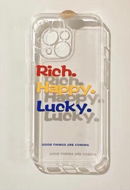 Rich Happy Lucky Clear iPhone Case