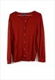 Vintage Chaps Jumper Cardigan in Red XL