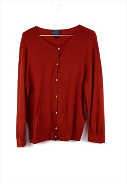 Vintage Chaps Jumper Cardigan in Red XL