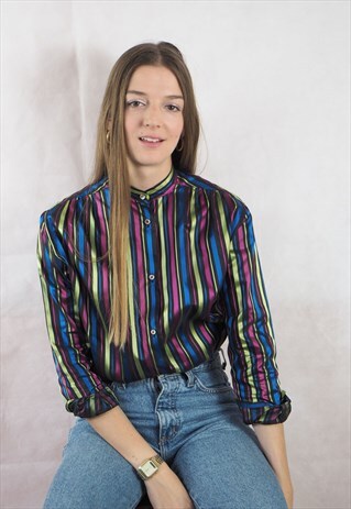 VINTAGE DIOR STRIPE SILK SHIRT