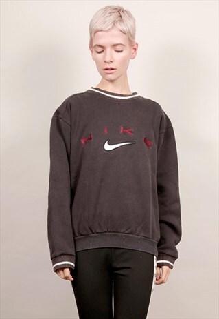 80'S VINTAGE NIKE TICK LOGO BLACK SWEATSHIRT