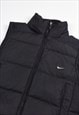 VINTAGE 00S NIKE EMBROIDERED LOGO PUFFER GILET IN BLACK