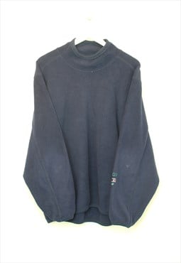 Vintage Adidas 90s mock neck fleece in navy. Best fits XL