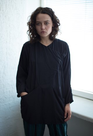 VINTAGE 80'S BLACK LONG SLEEVED TOP