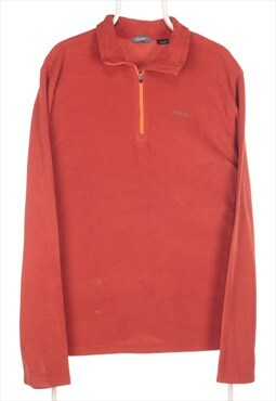 Eddie Bauer - Orange Embroidered Quarter Zip Jumper - XLarge