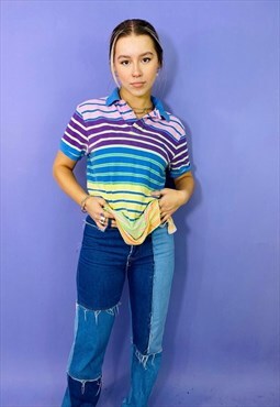 Vintage 90s Polo Ralph Lauren Preppy Striped Polo Shirt