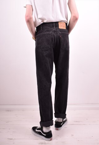LEVI'S 550 MENS VINTAGE JEANS W34 L34 BLACK 90S