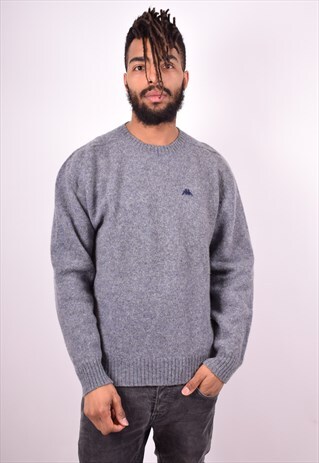 KAPPA MENS VINTAGE JUMPER SWEATER XXL GREY 90S