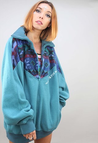 VINTAGE 90S OVERSIZED 1/4 ZIP FLEECE