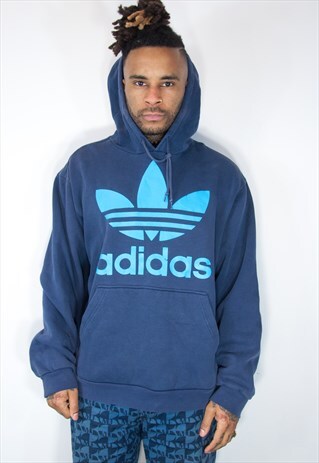VINTAGE ADIDAS HOODIE BLUE