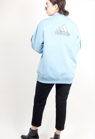 90'S RETRO BABY BLUE OVERSIZED TRACK JACKET