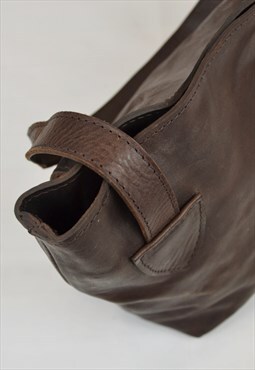 Vintage Leather Shopper Brown