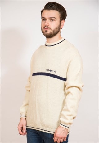 HENRI LLOYD CREAM WOOL JUMPER M