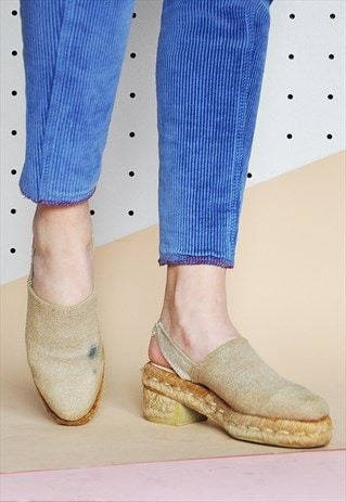 90S PLATFORM ESPADRILLE SANDALS