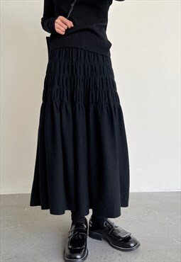Black A Line midi skirt 
