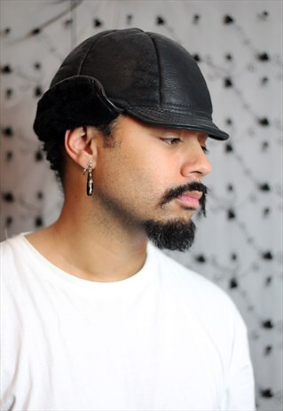 VINTAGE SOFT LEATHER WINTER HAT