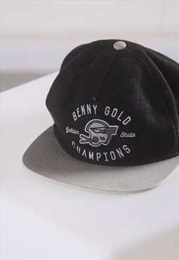 Vintage Benny Gold Cap in Black American Skate Snapback Hat