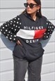 Y2K VINTAGE REWORKED TOMMY HILFIGER LACE & POLKA DOT HOODIE